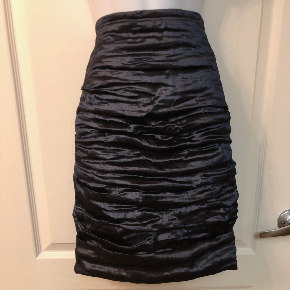 Nicole Miller Atelier - Ruched Techo Metal Skirt